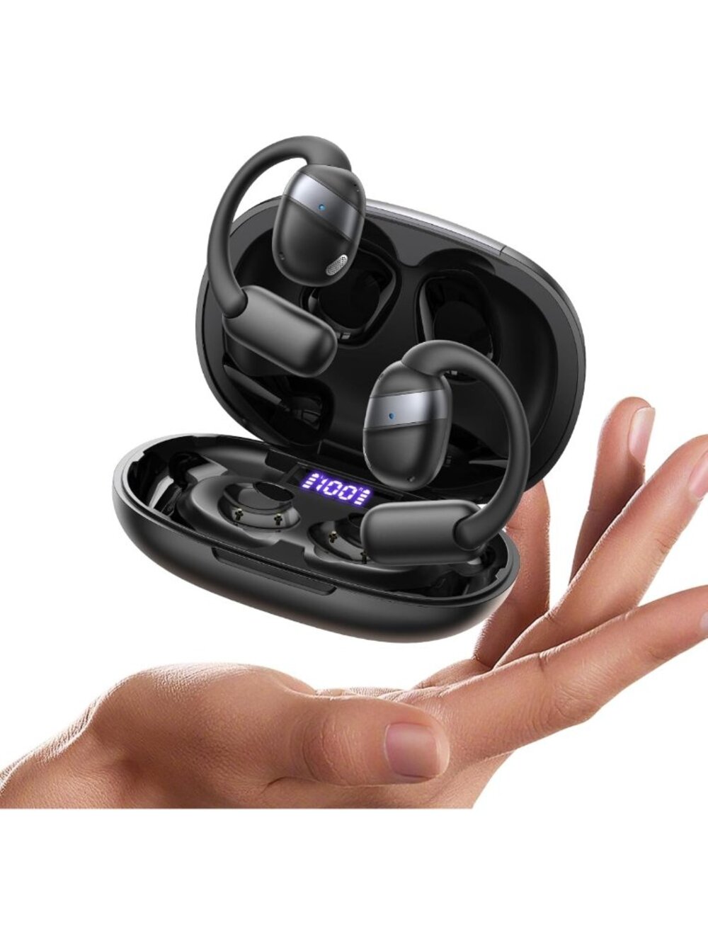 Open-Ear Wireless Earbuds Bluetooth 5.4, IPX4 Waterproof, Sport Headphones for